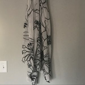 Debbie Martin designs black + white floral scarf